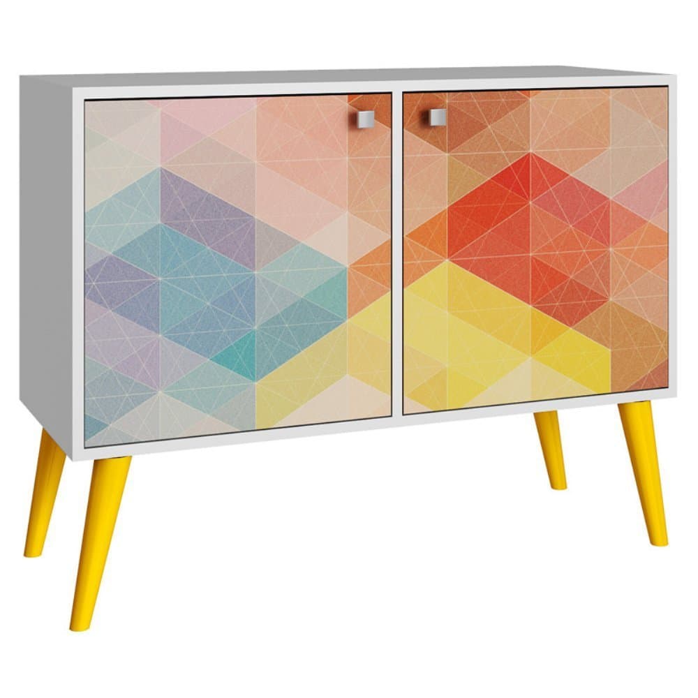 Avesta Double Side Table. 2.0, White, Stamp, Yellow