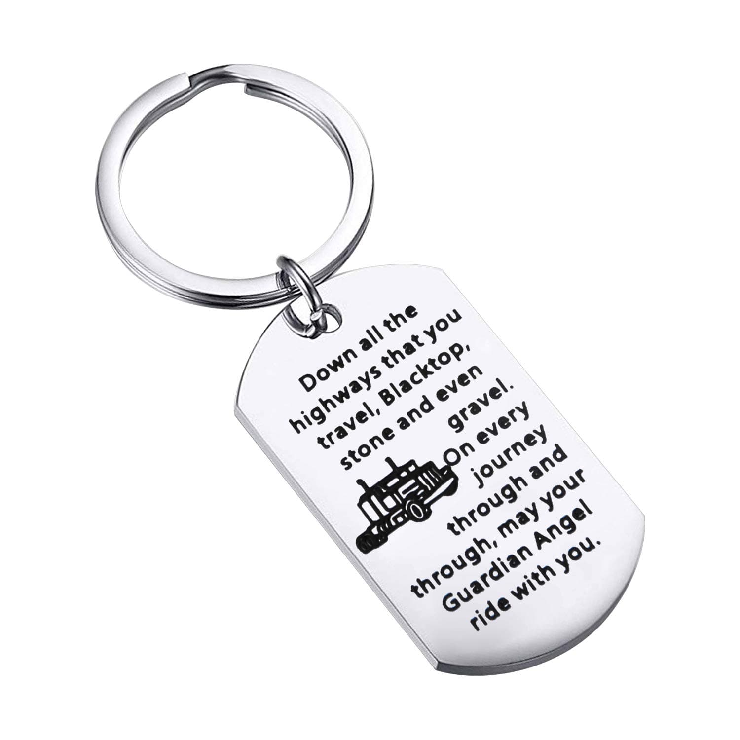 FUSTMWDrive Safe Keychain Car Owner Gift May Your Guardian Angel Ride With You Car Lover Gift