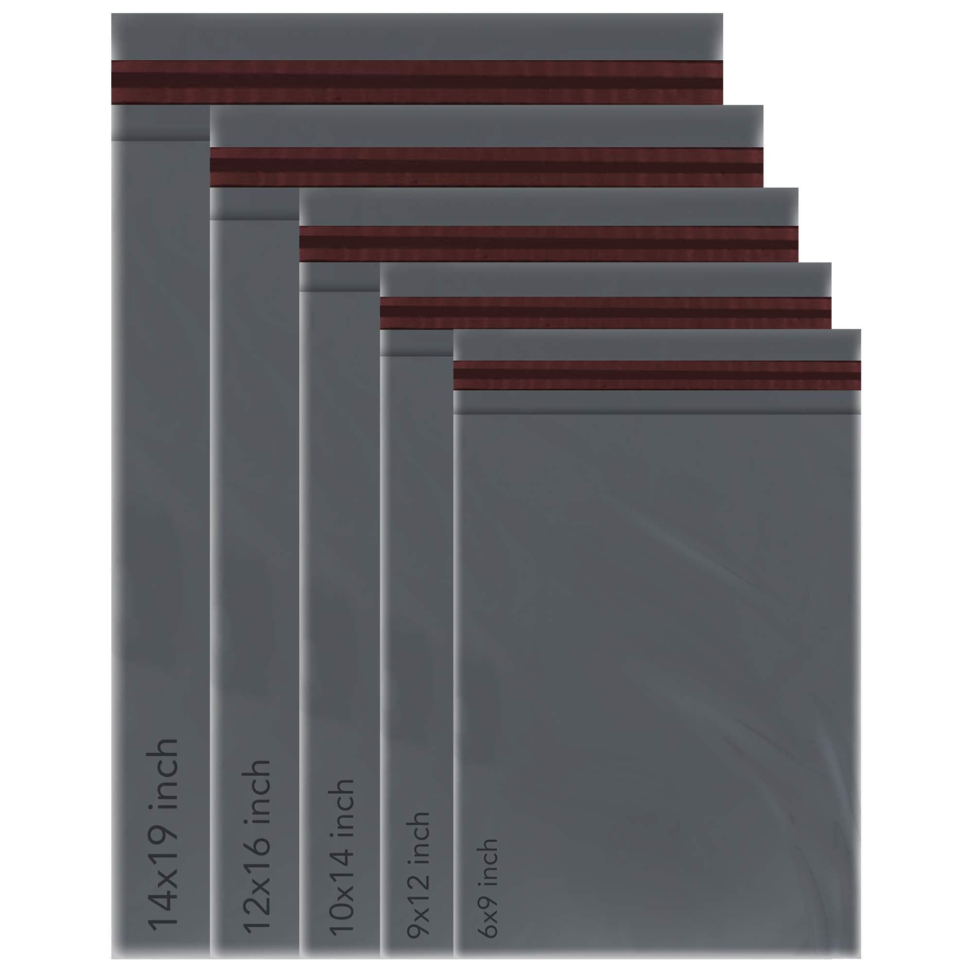 Isoul 50 Mixed Grey Parcel Bags, Postage Mailing Bags 5 Sizes 10 Each Poly Postal Self Seal Small To Large Packaging Assorted Mailers Posting Shipping Post Parcels Package