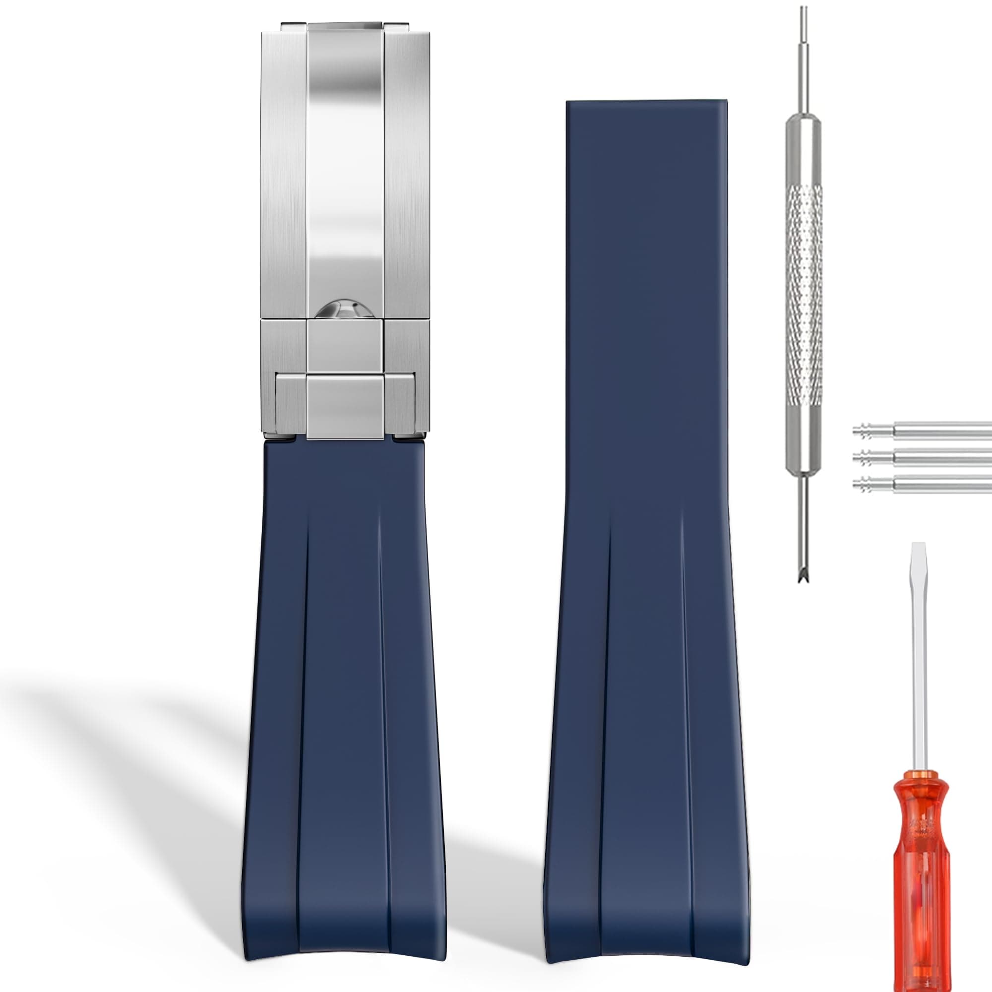 20mm Watch Band for Rolex Rubber Strap 20mm for Men & Women Watches-Replacement Curved Lug End Watch Strap Colors:Black, Blue,Green