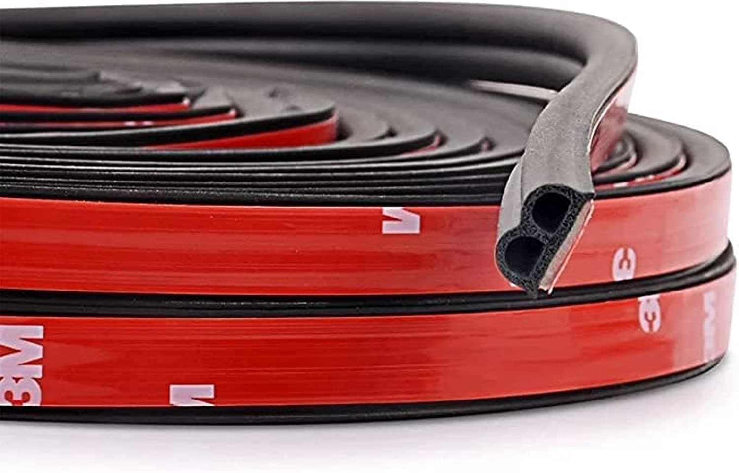 Luncpcihe Universal Car Door Rubber Seal Strip B Shape Self Adhesive Automotive Weather Stripping for Car Window Soundproofing Door Engine Cover Noise Insulation - 5M