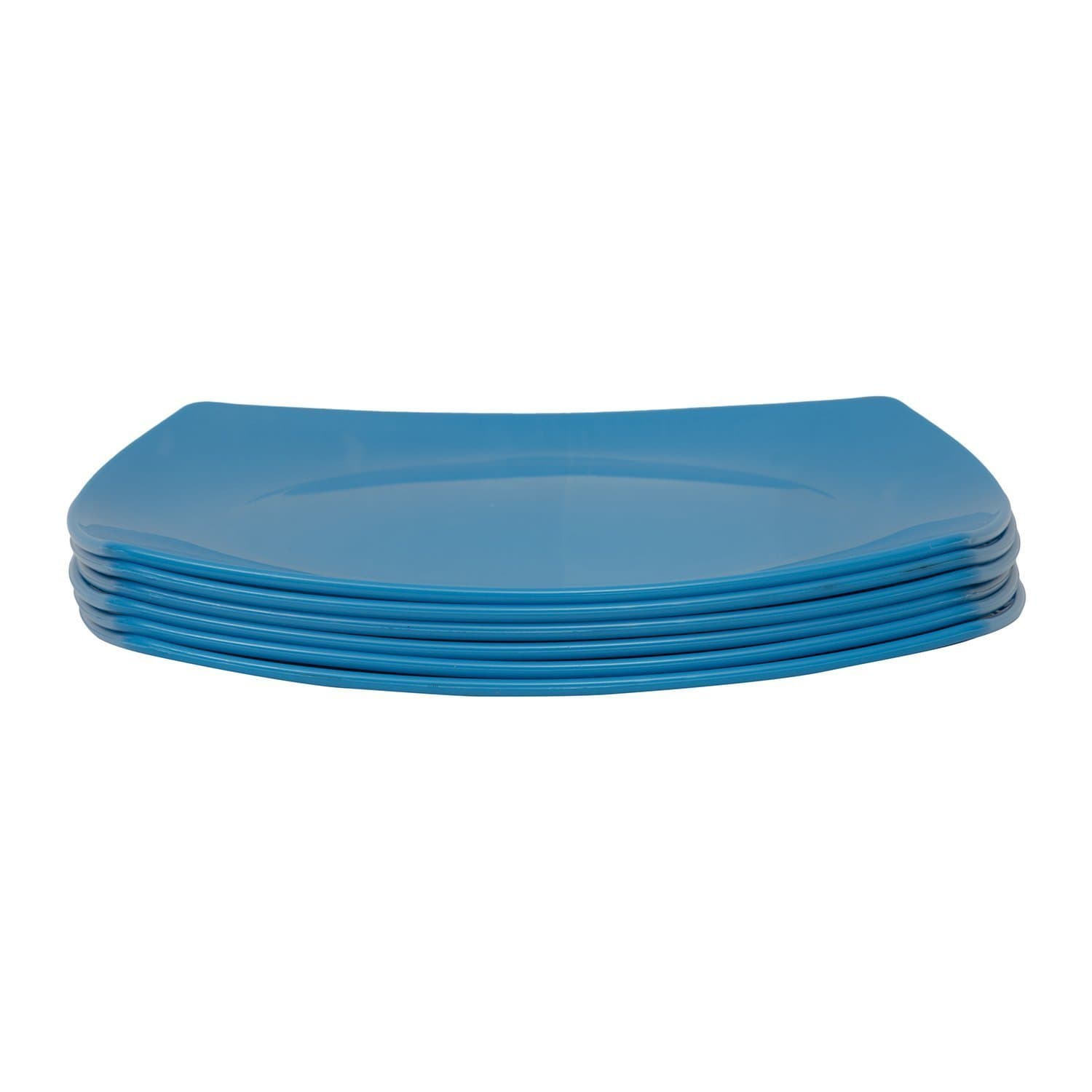 Homray Plastic Full Plates, Set of 6, Blue