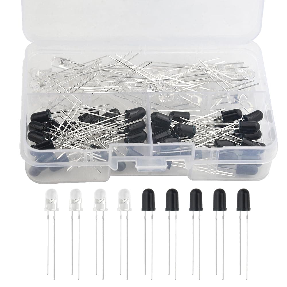 XINGYHENG 50 Pairs 5mm 940nm Infrared Diode LED Emission and IR Receiver