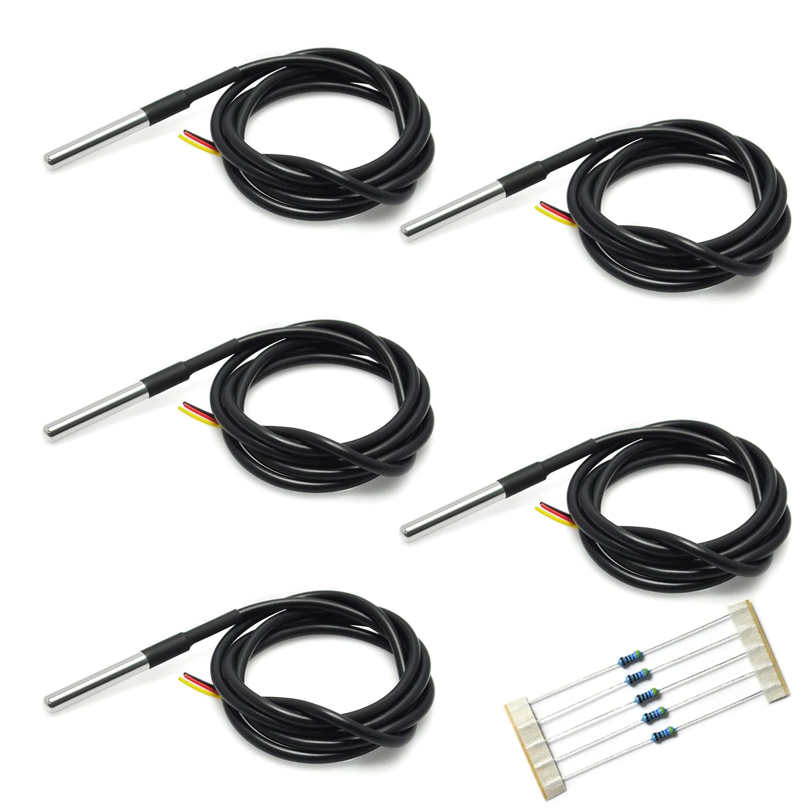 Gikfun 5PCS 1M DS18B20 Temperature Sensor Waterproof Digital Thermal Probe Sensor for Arduino EK1083