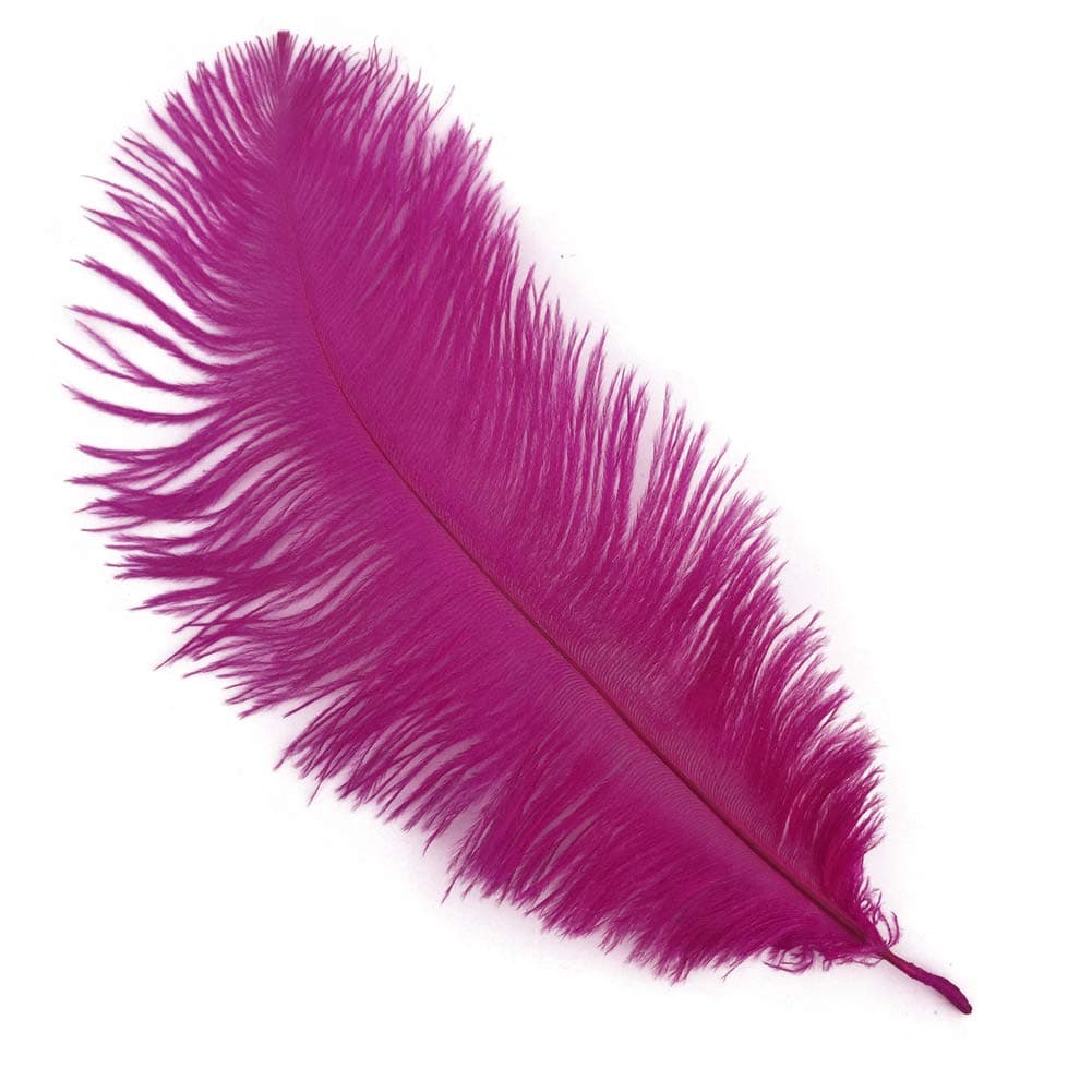Shekyeon 8-10inch(20-25cm) Ostrich Feather Plumes Wedding Centerpiece Table Decoration Pack of 20(Fuchsia)