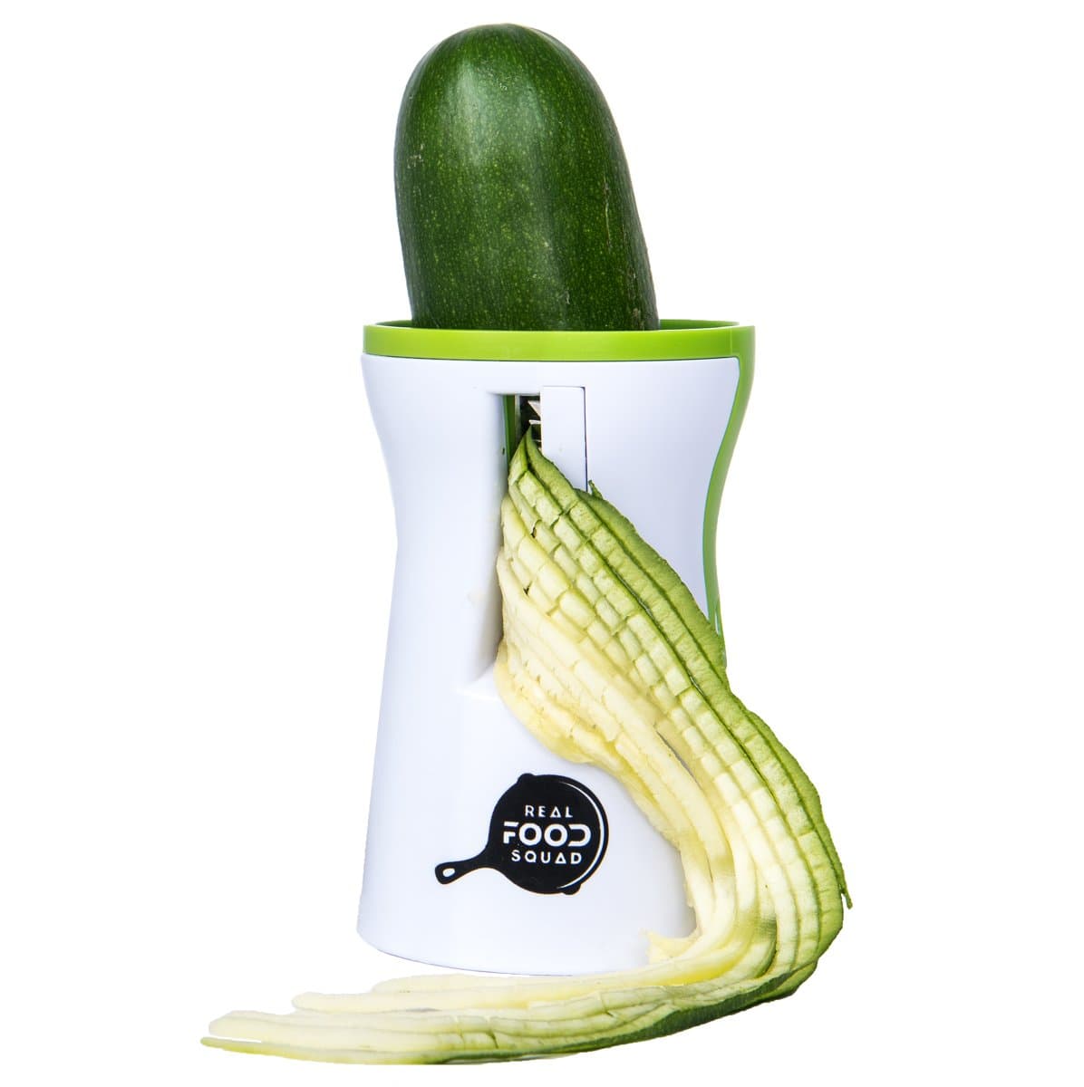 Spiralizer Vegetable Slicer :: BPA-Free Premium Safety Zucchini Spiral Zoodles Maker [2-Blade Design] :: RealFoodSquad presents "The Ribbonizer"