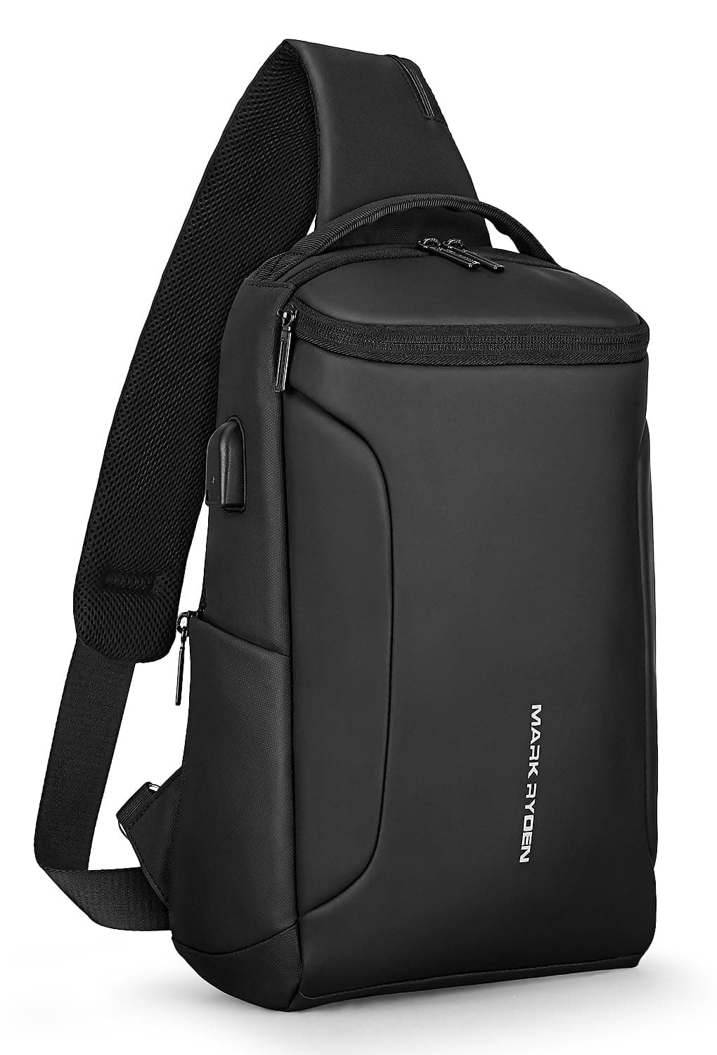 Sling Bag Men's Chest Bag Shoulder Bags Crossbody Backpack for 9.7 Inch / 12.3 Inch iPad Waterproof Anti-Theft Shoulder Bag, black, L, Elegant