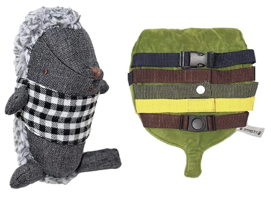 Sensory4u Hedge Hog Stuffed Animal Sensory Buckle Pillow Leaf Fine Motor Development Montessori Toy Activity - Marble Maze Leaf Carry Case Design with Other Developmental Activities Included