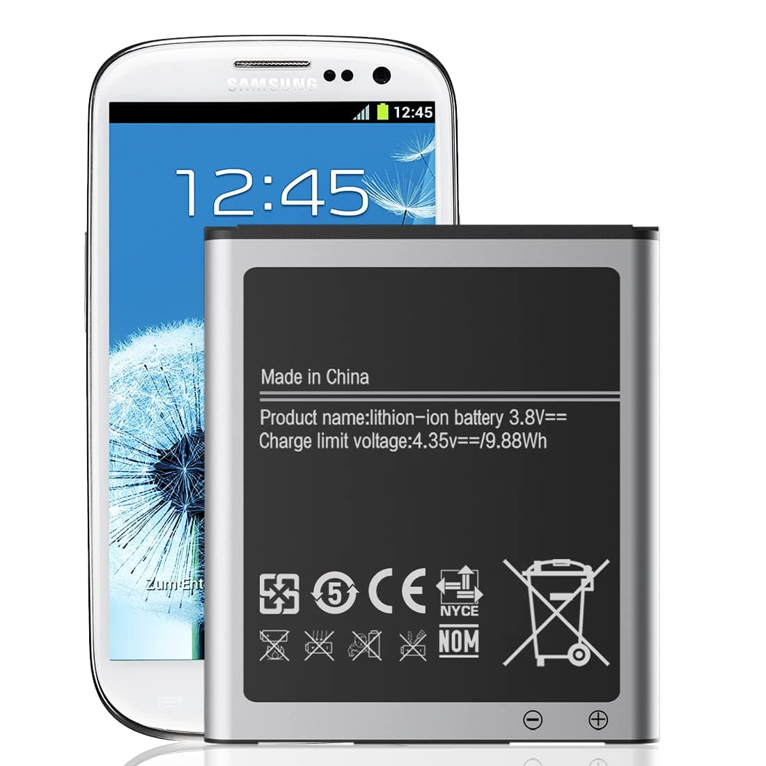 HamnaKhu S3 Battery,[Upgraded] 2600mAh High Capacity Li-ion Battery Replacement for S3 EB-L1G6LLU, Verizon I535, Sprint L710, AT&T I747, R530, LTE I9305, T999