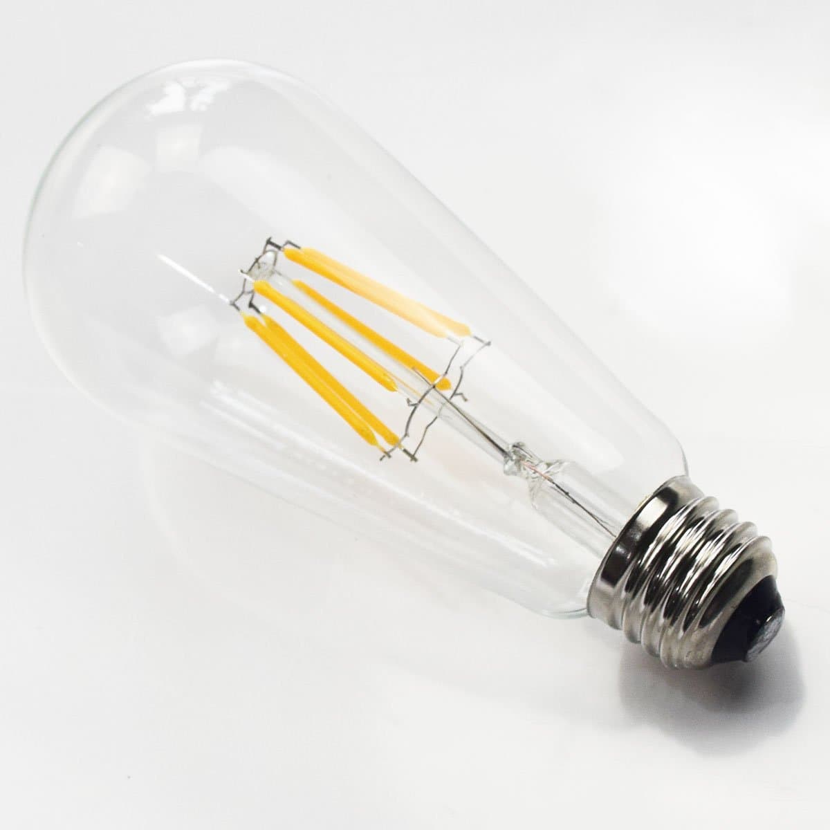 Santaro 4W/6W/8W Vintage Edison Dimmable Warm White LED Filament Antique Bulbs (1Pack)- ST64 2700K E26 110V 90Ra Replace 20W/40W/60W Incandescent Bulb (6W)