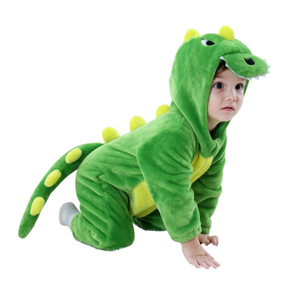 Yaphets MallBaby Infant Dinosaur Onesie, Baby Romper Jumpsuit Flannel Dinosaur Pattern Costume