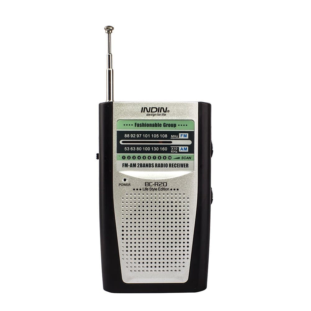 INDIN BC-R20 Portable AM/FM Radio.The sound of life,Operated by 2AA Battery,Super-small size with a clip and easy to fix in the pocket or on the belt.Best gift to family for enjoy listen to the world