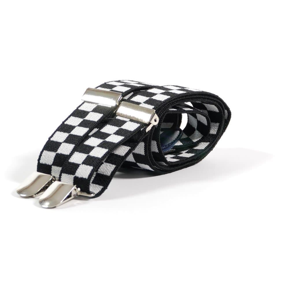 Skinny Braces Available In Colours And Designs (Black & White Checked)