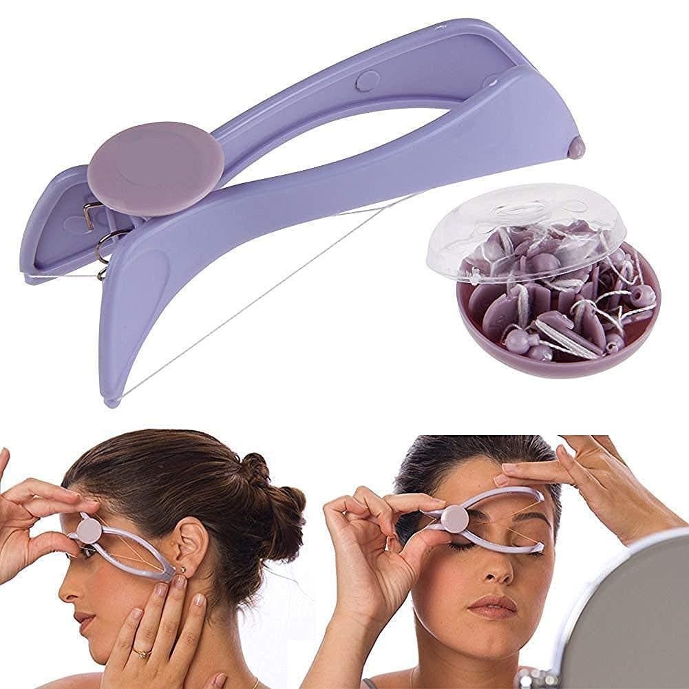 EAYIRA Eyebrow Face and Body Hair Threading and Removal System/Tweezers Tool Machine for Women (Purple)