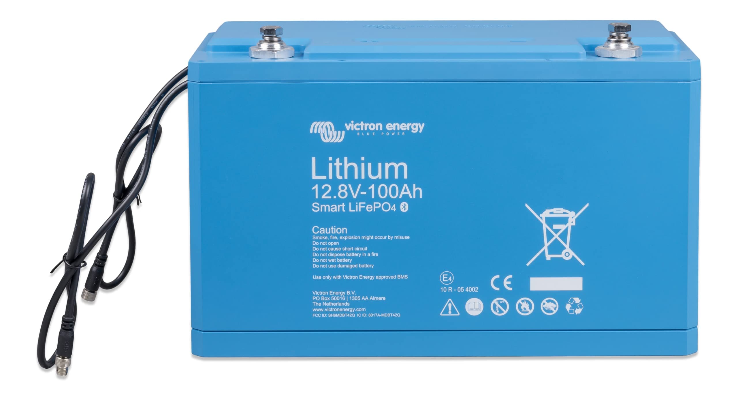 LiFePO4 Battery 12.8V 100Ah – Smart Lithium Battery with Integrated BMS and Bluetooth