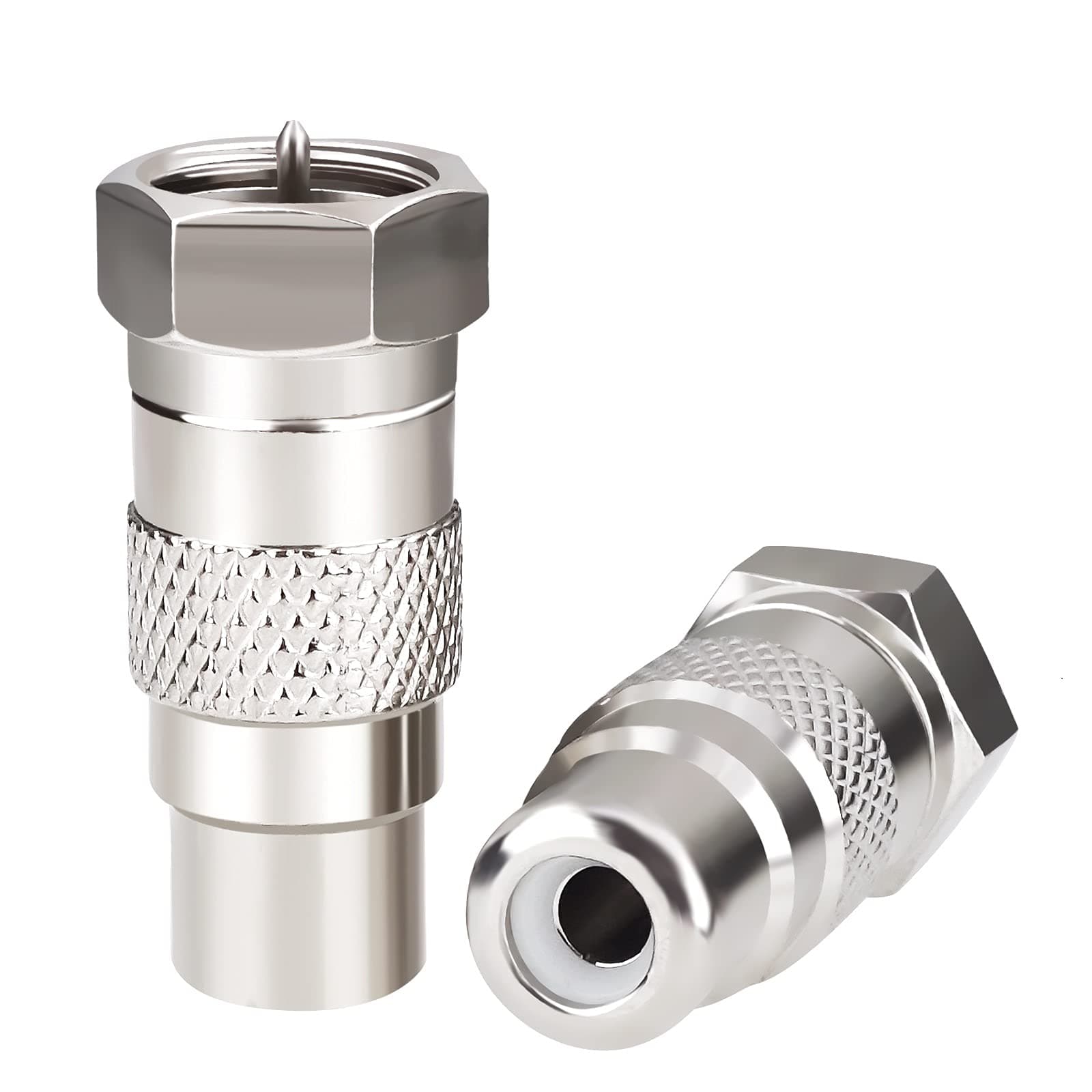 Atari 2600 TV Adapter F Type Male to RCA Female Coax Coaxial Connector Converter 2PCS for Atari 2600/7800, Sega, Commodore Game System