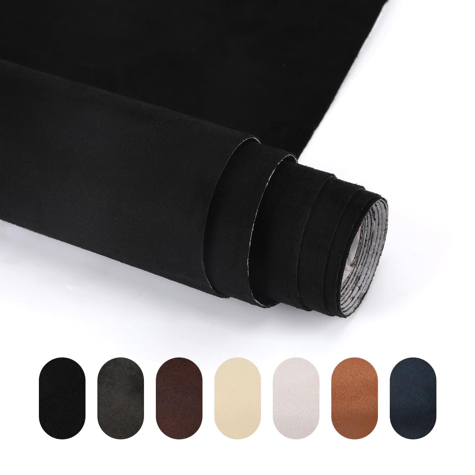 Luxurious Suede Adhesive Fabric, Black Velvet Fabric for Jewelry, Drawer Boxes & DIY Projects, Soft Velvet Liner Elegant Home & Office Suede Fabric Lining(12 X 40 Inches)