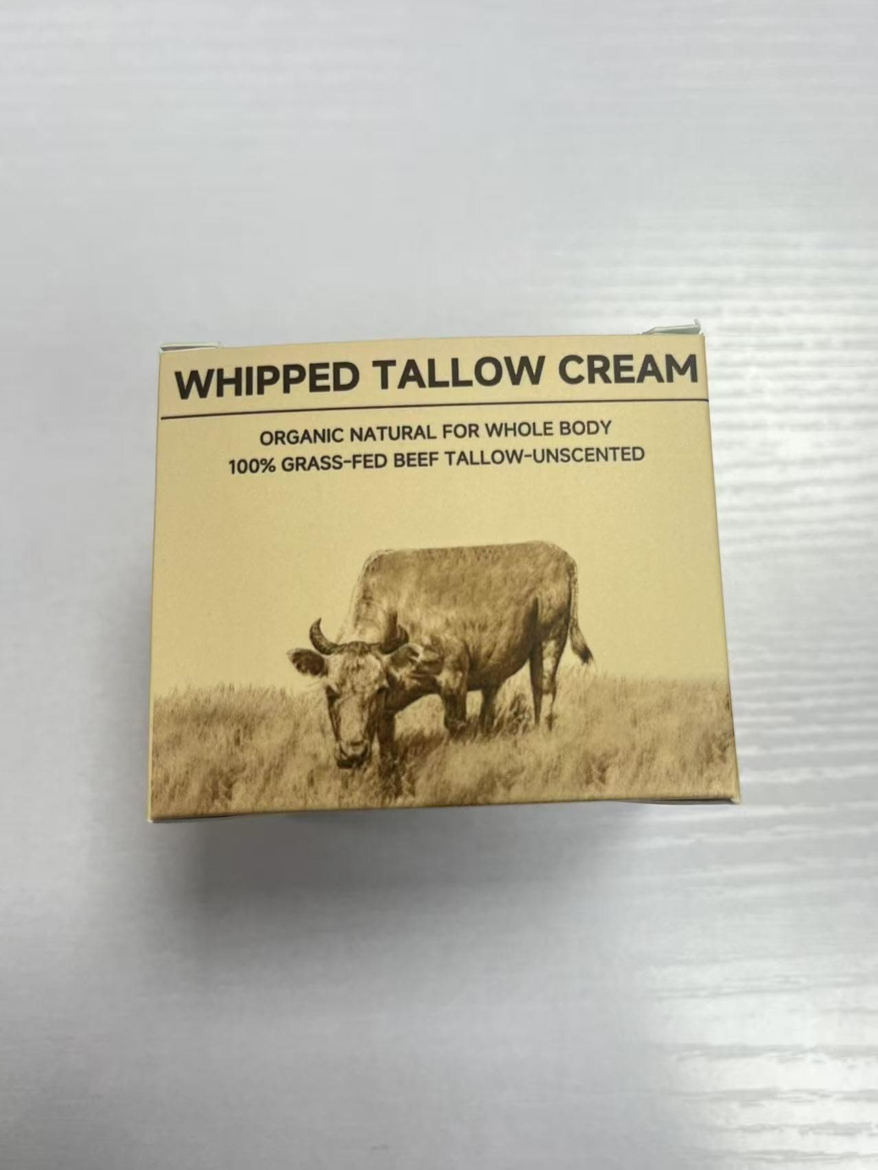 Beef Tallow for Skin, Tallow Face Moisturizer, Beef Tallow, 100% Unscented Organic Grass Fed Finished Whipped Tallow Face Cream Moisturizer Balm, Beef Tallow Skin Care for All Skin