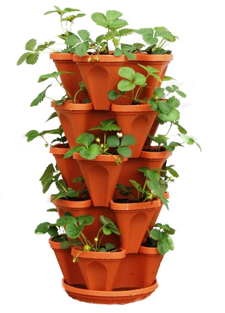 5 Tier Stackable Strawberry, Herb, Flower, and Vegetable Planter - Vertical Garden Indoor/Outdoor