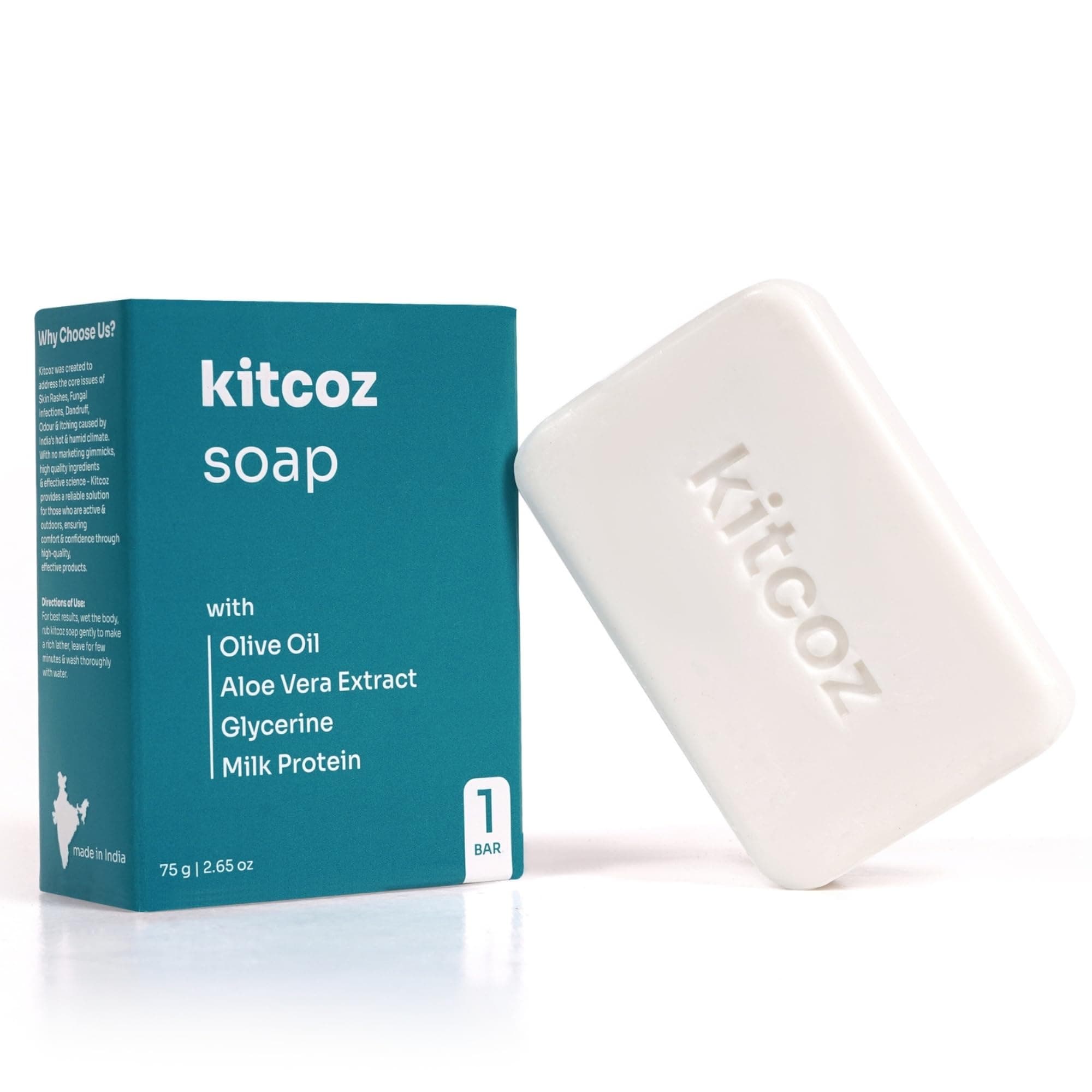 Kitcoz Anti Fungal & Anti Bacterial Soap For Intensive Fungal Infections of The Skin | Anti Itching Soap - Good for All Types of Skin (75gm)