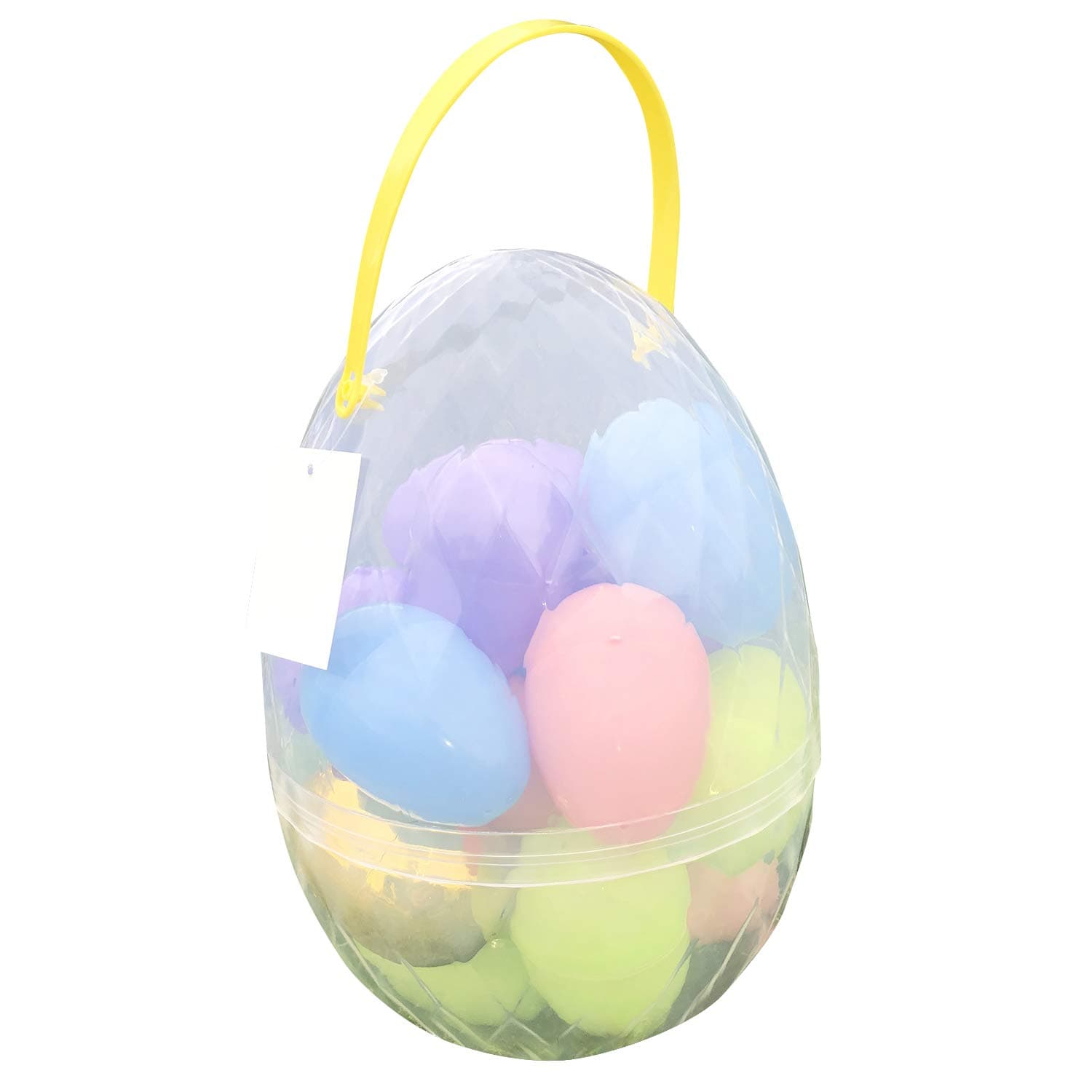 Jumbo Easter Egg Container with 17 Large Plastic Easter Eggs to fill | Giant Easter Egg Set Includes one Golden Egg | Perfect Fillable Easter Egg Basket for Easter Egg Hunt and Easter Prizes