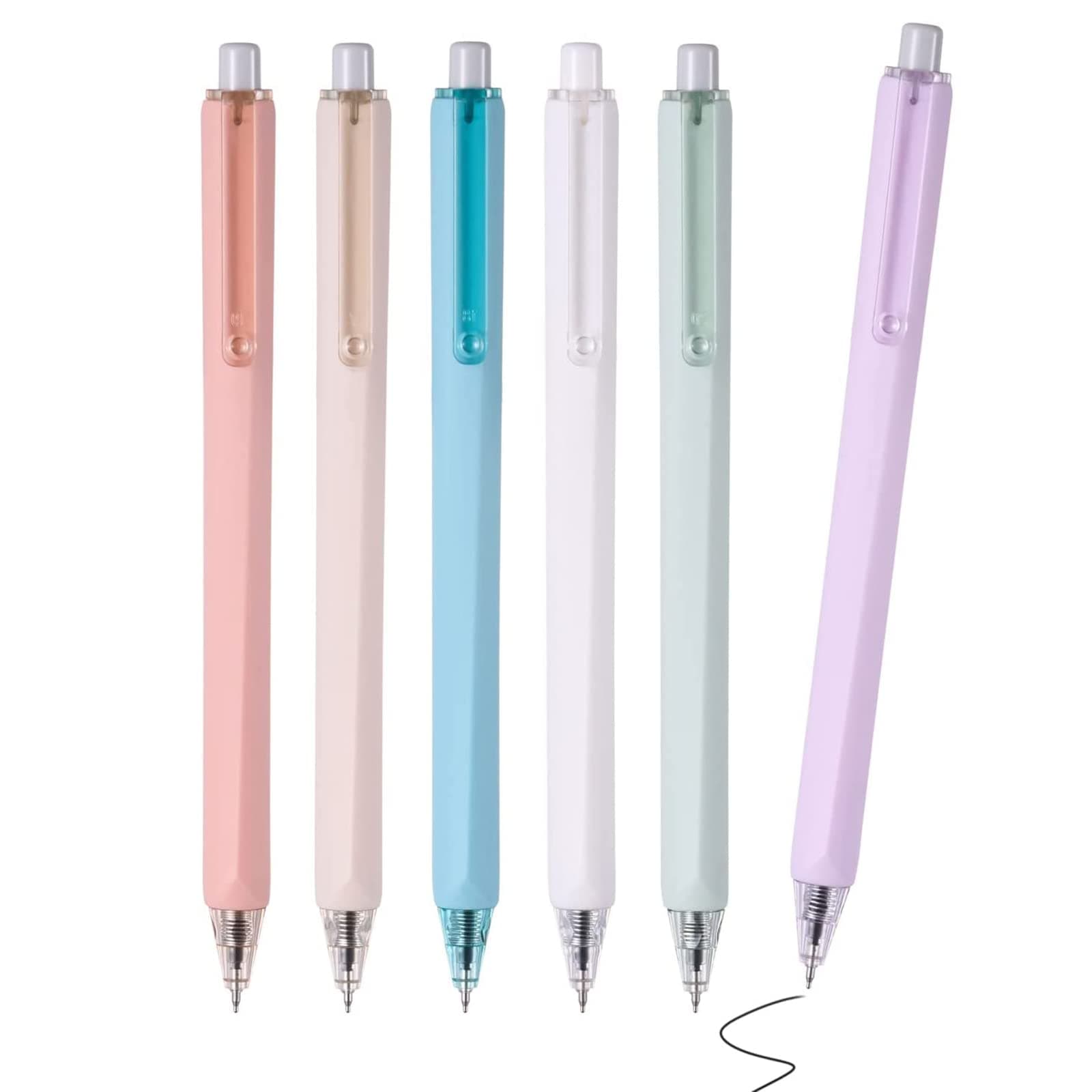 Black Ink Ballpoint Pen 0.5 mm, Includes 6 packs medium 0.5mm Point - Classic black pens. wonderful accessories for writing, studying or working, delicate gifts for yourself, or other special ones.