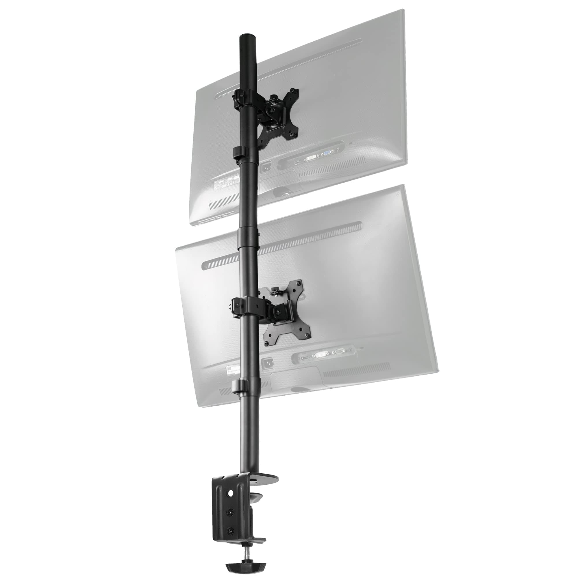 VIVO Dual LCD Monitor Desk Mount Stand Heavy Duty Stacked, Holds Vertical 2 Screens up to 27" (STAND-V002T)