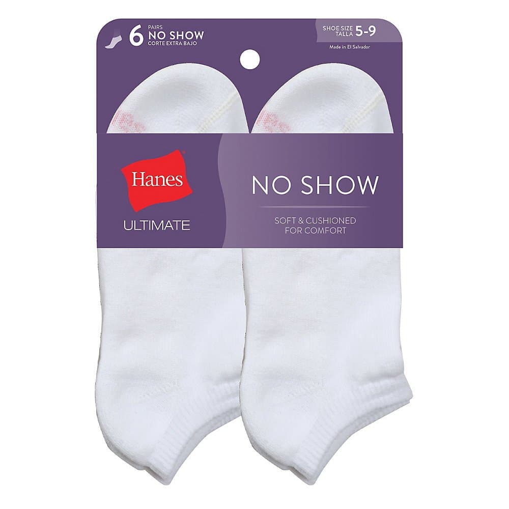 Hanes Ultimate Women's 6-Pack No-Show Socks