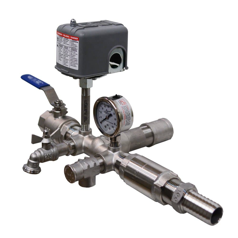 Stainless Steel Installation Tee Package WELLMATE WM-6, WM-9, WM-12 and Flexcon H2PL22, H2PL35, FL7, FL12 Well Tanks