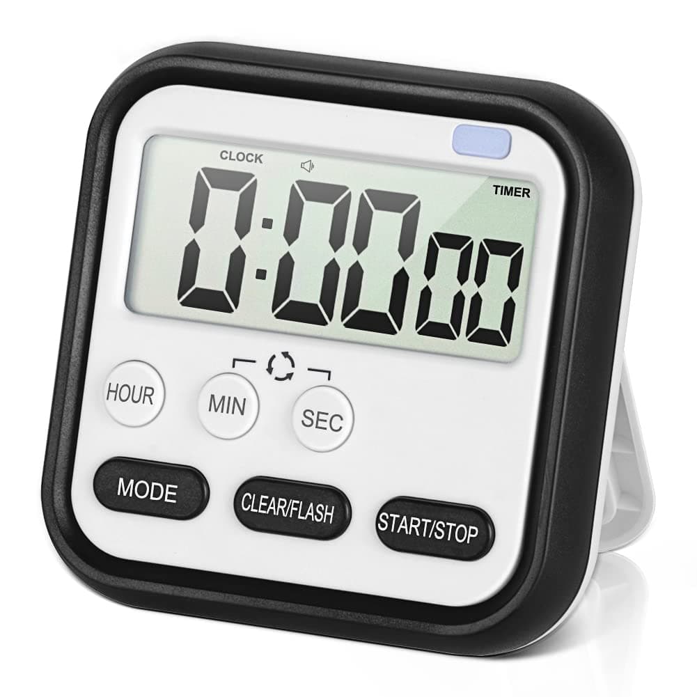 Kitchen Timer, Digital Visual Timer 24-Hours Magnetic Clock Stopwatch Count-Up & Count Down Timers with Large LCD Screen Display Big Digits, Loud Alarm for Cooking, Shower, Bathroom, Kids, Teacher