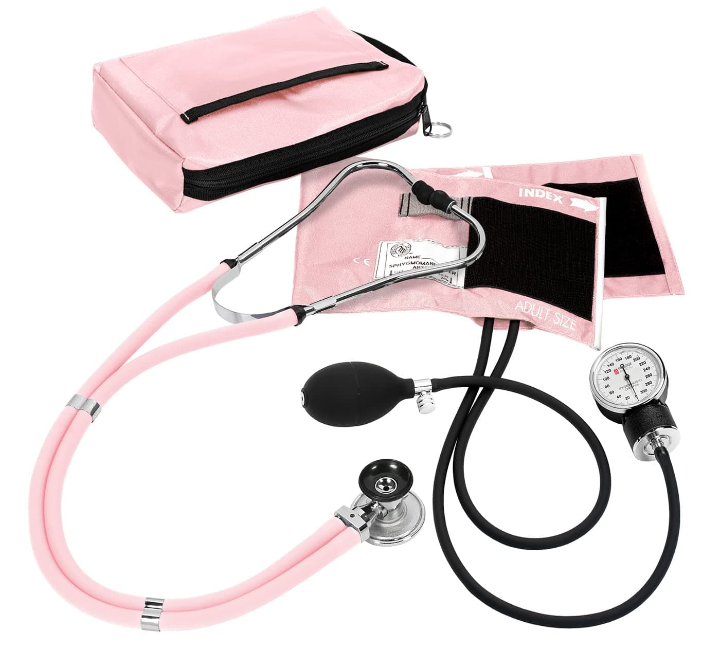 Prestige Medical Aneroid Sphygmomanometer/Sprague-Rappaport Kit, Pastel Pink