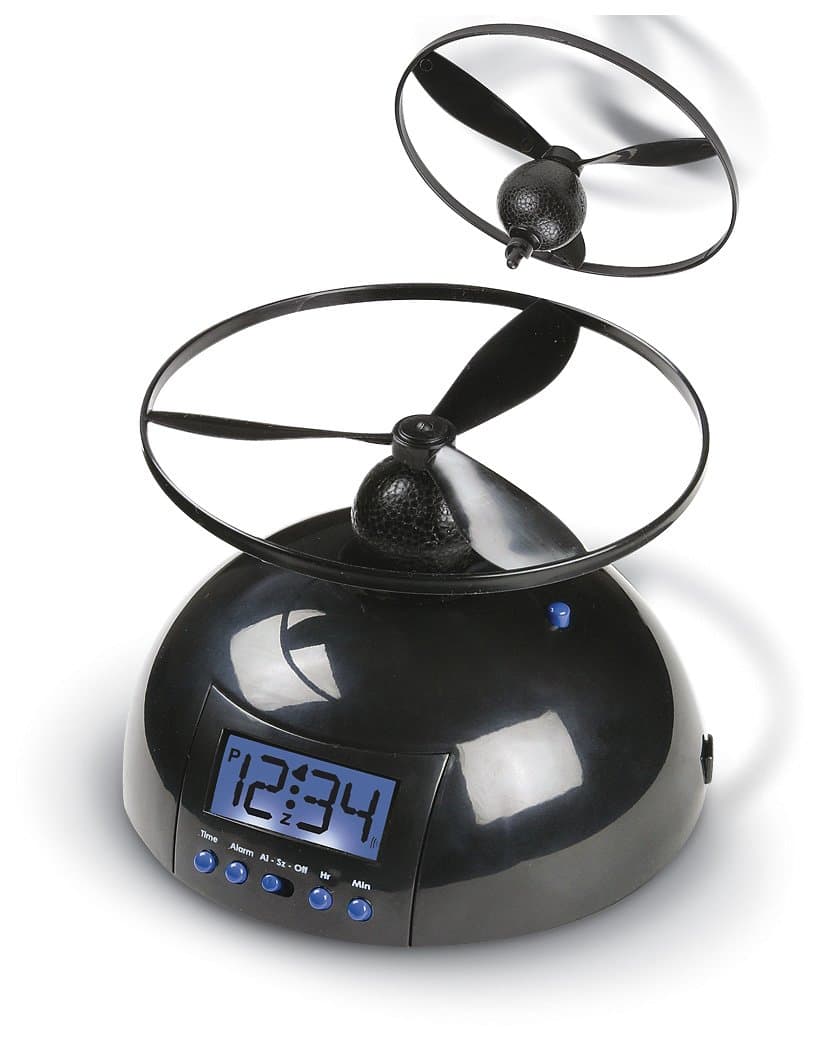 Tech Tools Flying Alarm Clock, Black