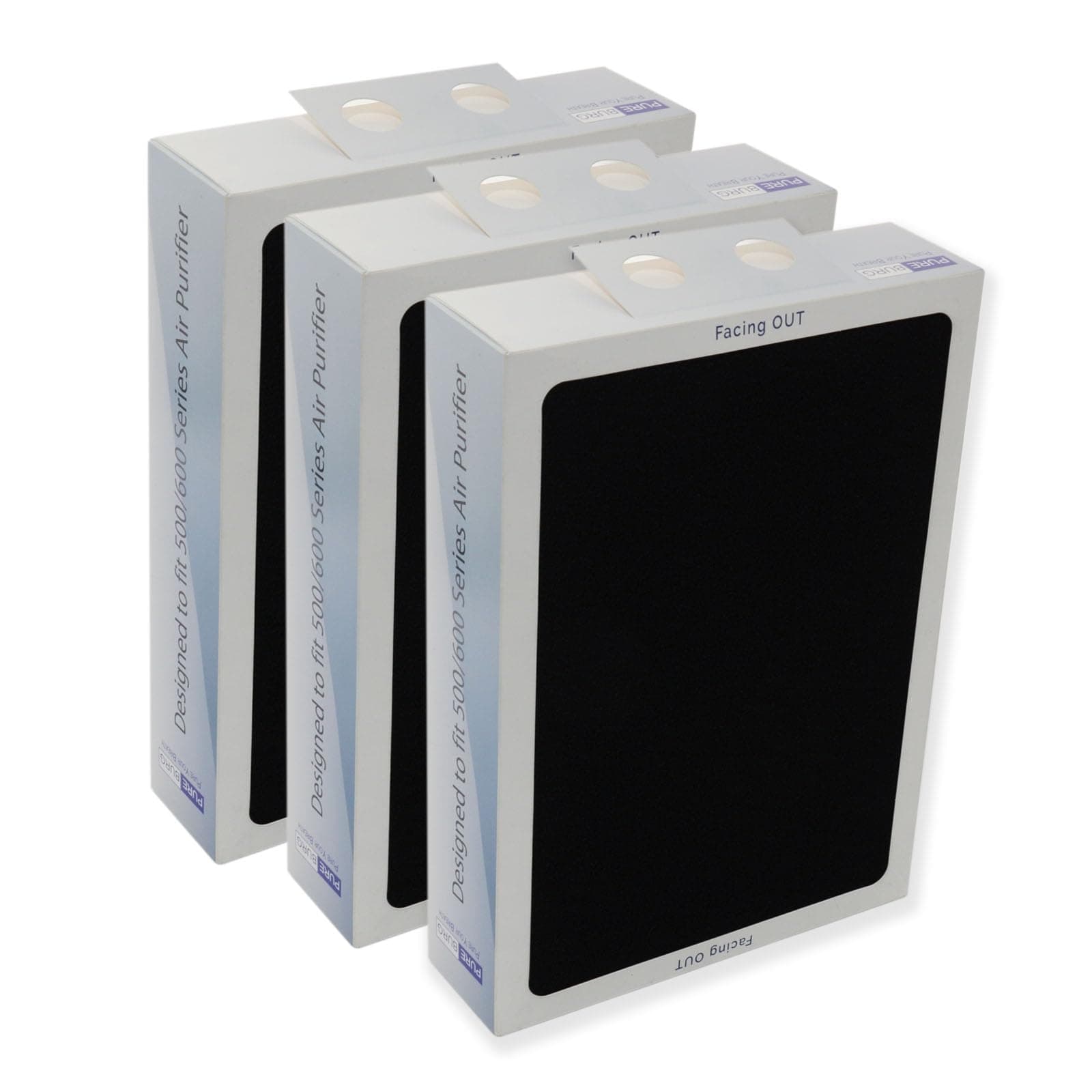 PUREBURG Replacement Smokestop Filter Compatible with Blueair 500/600 Classic 503 505 603 650E 550E 501 510 555EB 601 605 580i 680i Air Purifiers,H13 HEPA 3-Stage Filtration Activated Carbon