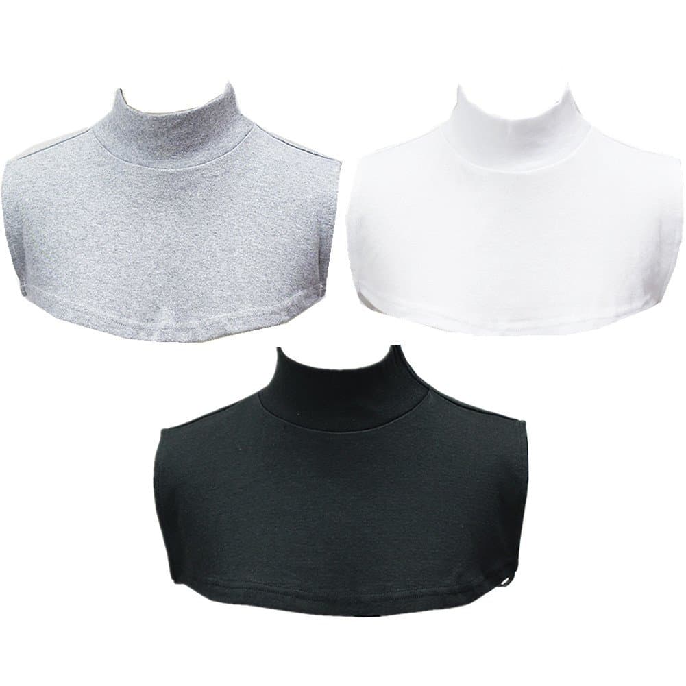 UPREDO3PCS Women's Cotton Half Top Mock Blouse Dickey Collar Neck Dickey False Fake Turtleneck Neck Warmer