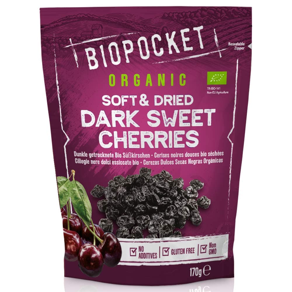 Organic Soft & Dried Dark Sweet Cherries, 2 x 170 g