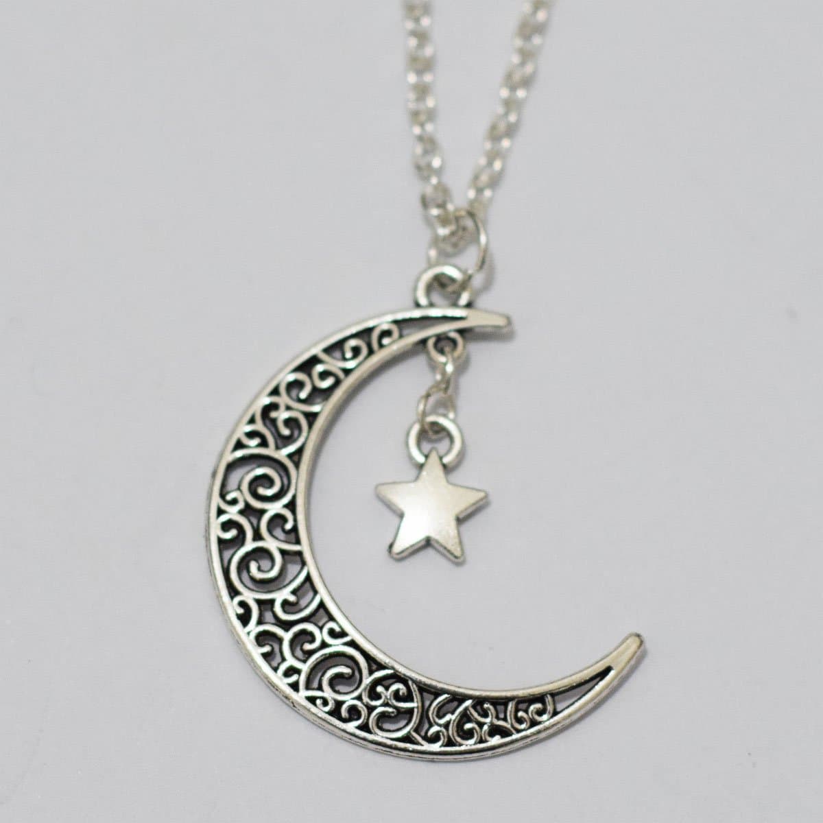 Charm Moon and Star Necklace, Crescent Moon Star Necklace,star Moon Necklace. Jewelry Necklace