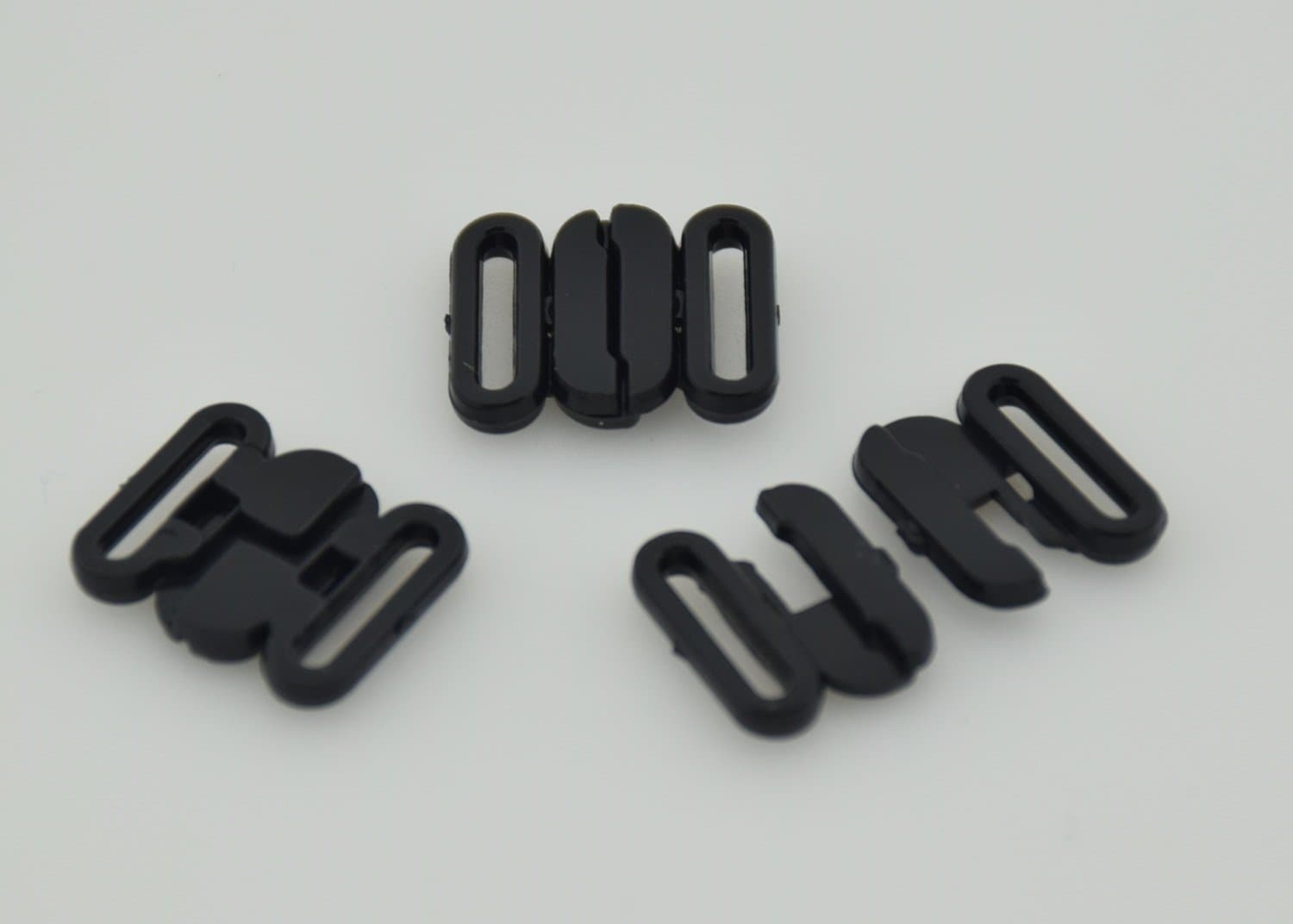 Plastic Bikini Bra Clips Hooks Swimwear Clicker Bikini Accessory Tape Closure Hook & Clasp Fasteners 12mm Pack of 200Sets (Black)