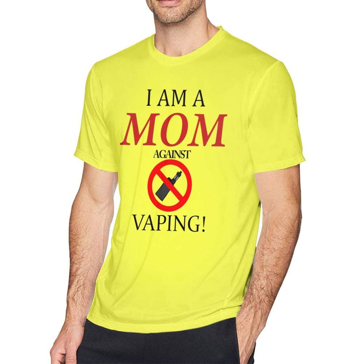 I Am A MOM Against Vaping T Shirt Short Sleeve Tee Shirt Print Men Basic Tshirt