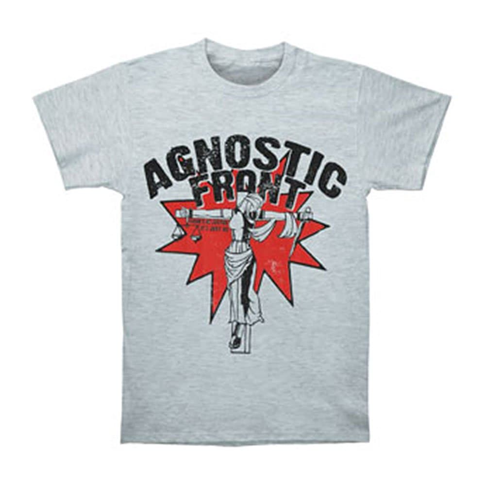 Agnostic Front Men's No Justice T-Shirt Grey