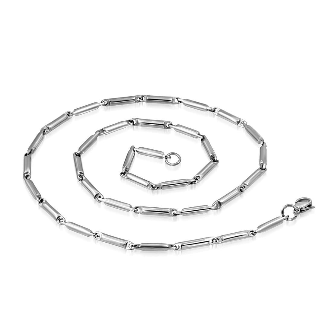 Stainless Steel Lobster Claw Clasp Bar/ Tube Link Chain Length: 55 cm Width: 3mm