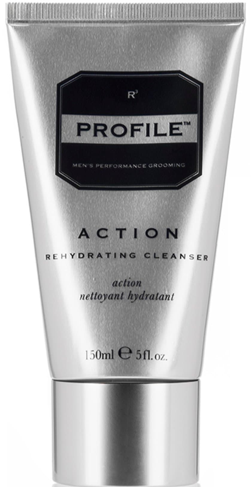 Profile ACTION Rehydrating Cleanser - for Men, Deep Clean Facial Hydrating Men’s Face Wash with Aloe Vera (5 fl oz.)