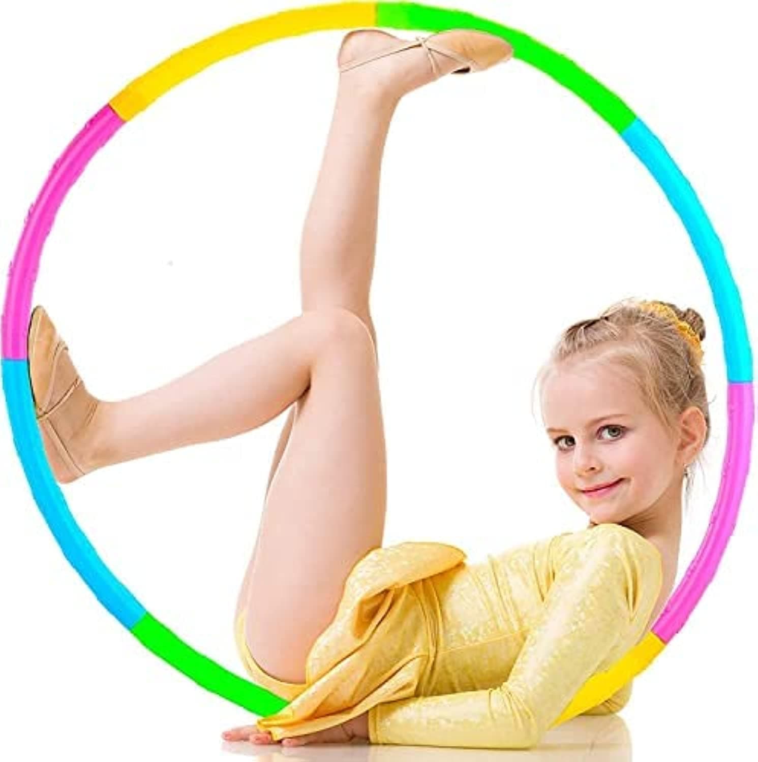 Hula Hoop for Kids,Adjustable Hoola Hoop for Kids, Fitness Exercise Hula hoop for Adults, Hula Hoop Rings for Gymnastics, Hula Hoop Fitness Weight Loss Gift for Kids and Adults (8 Sections) قرد الهولا