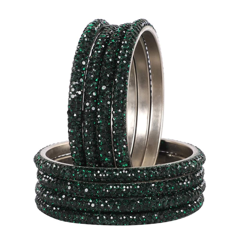 MUCH-MORE Lac Alloy & American Diamond Bracelet for Women (Pack of 8 )