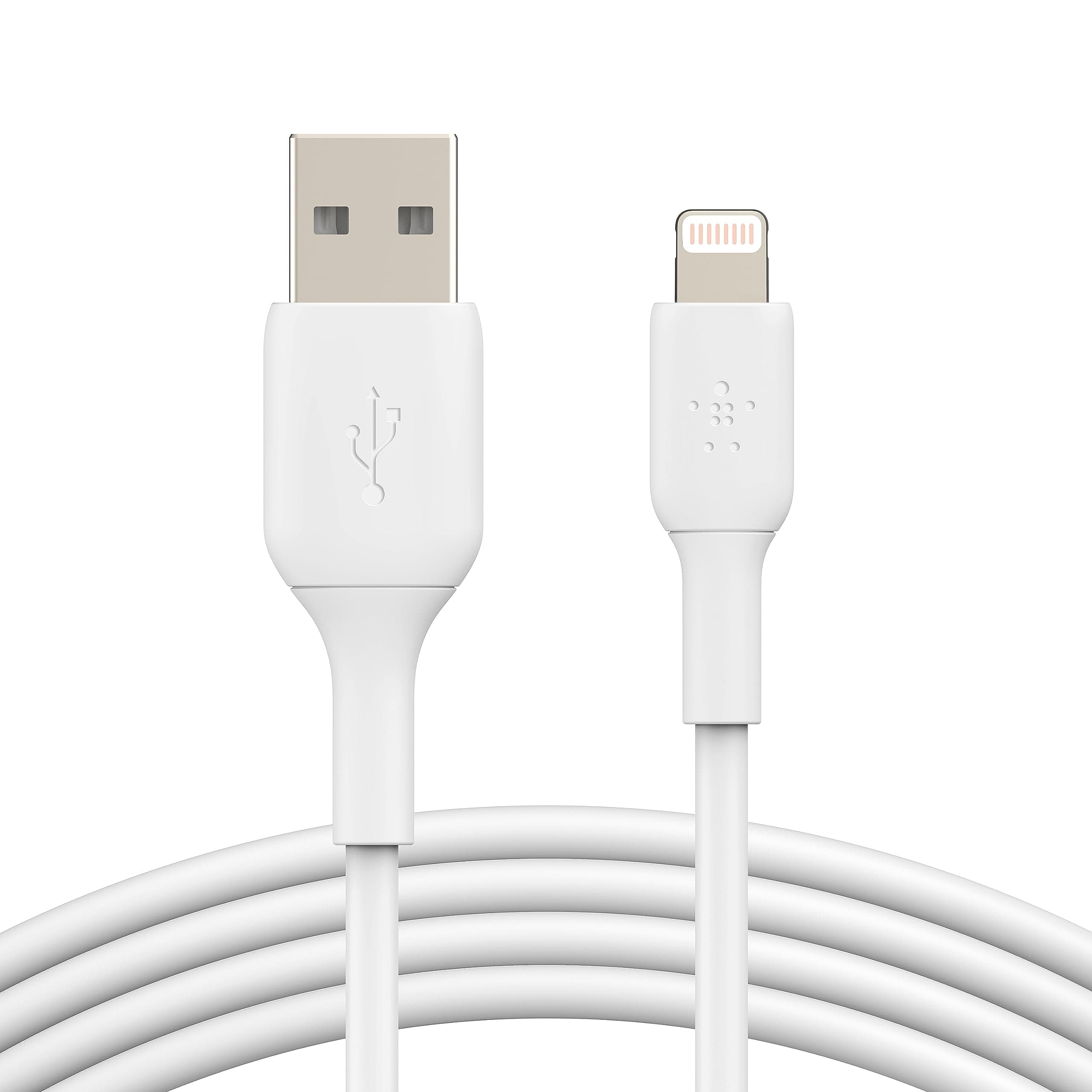 Belkin Lightning Cable (Boost Charge Lightning to USB Cable for iPhone, iPad, AirPods) MFi-Certified iPhone Charging Cable (White, 3m)