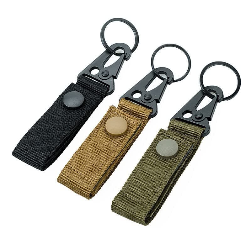 Tactical Molle Key Ring Gear Key Keeper Nylon Belt Keychain Molle Webbing Key Clip Buckle for Belts Molle Bag,ssuitable for outdoor sports (3-pack)