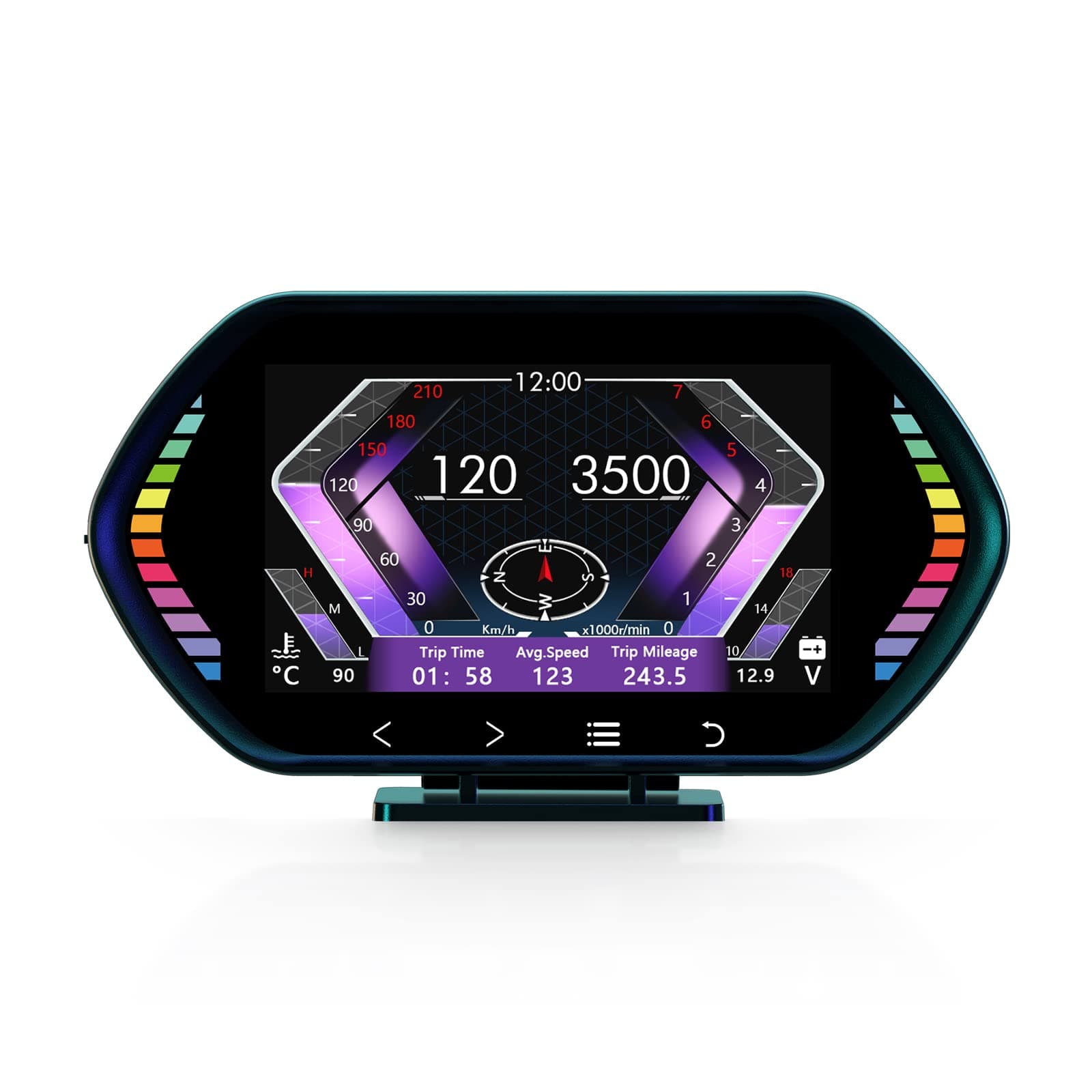 ACECAR OBD2 Gauge Display, Multi-Data Monitor, Head Up Display, Plug and Play HUD, Accurate and Fast Response, Digital OBDII Speedometer for Cars 2008 and After