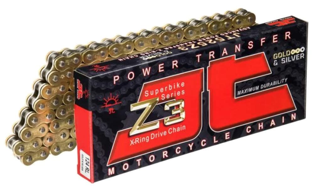JT Chain JTC525Z3GS118RL (525 Series) Gold 118 Link Super Heavy Duty X-Ring Chain with Connecting Link