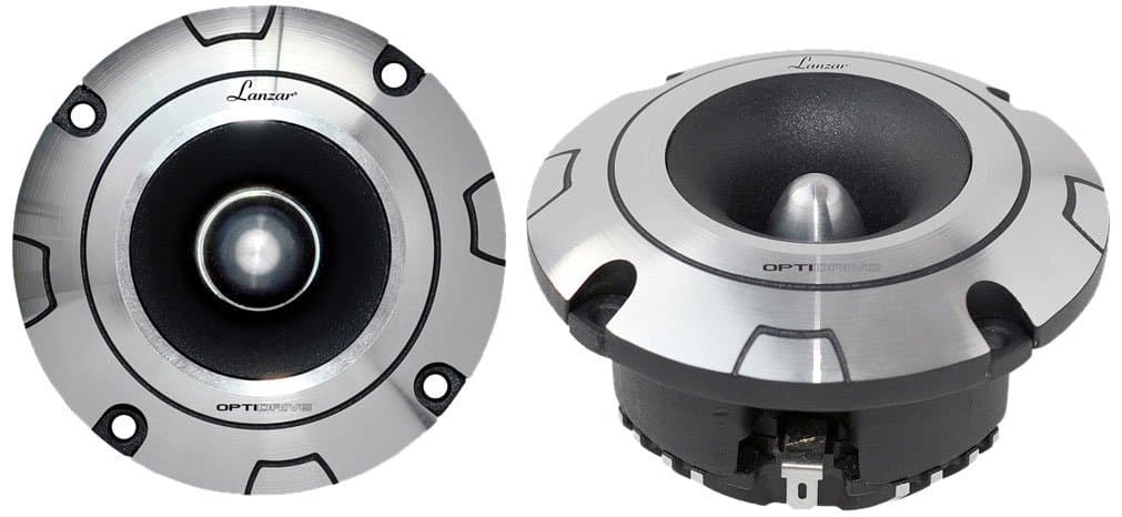 Upgraded Heavy-Duty Aluminum Bullet Super Tweeter - Powerful 200 Watt Peak 2.5k - 20kHz Frequency Response and 4 Ohm w/ 100dB (1w/1m) Sensitivity and 1.5” Kapton Voice Coil - Lanzar Optidrive OPTIBT25