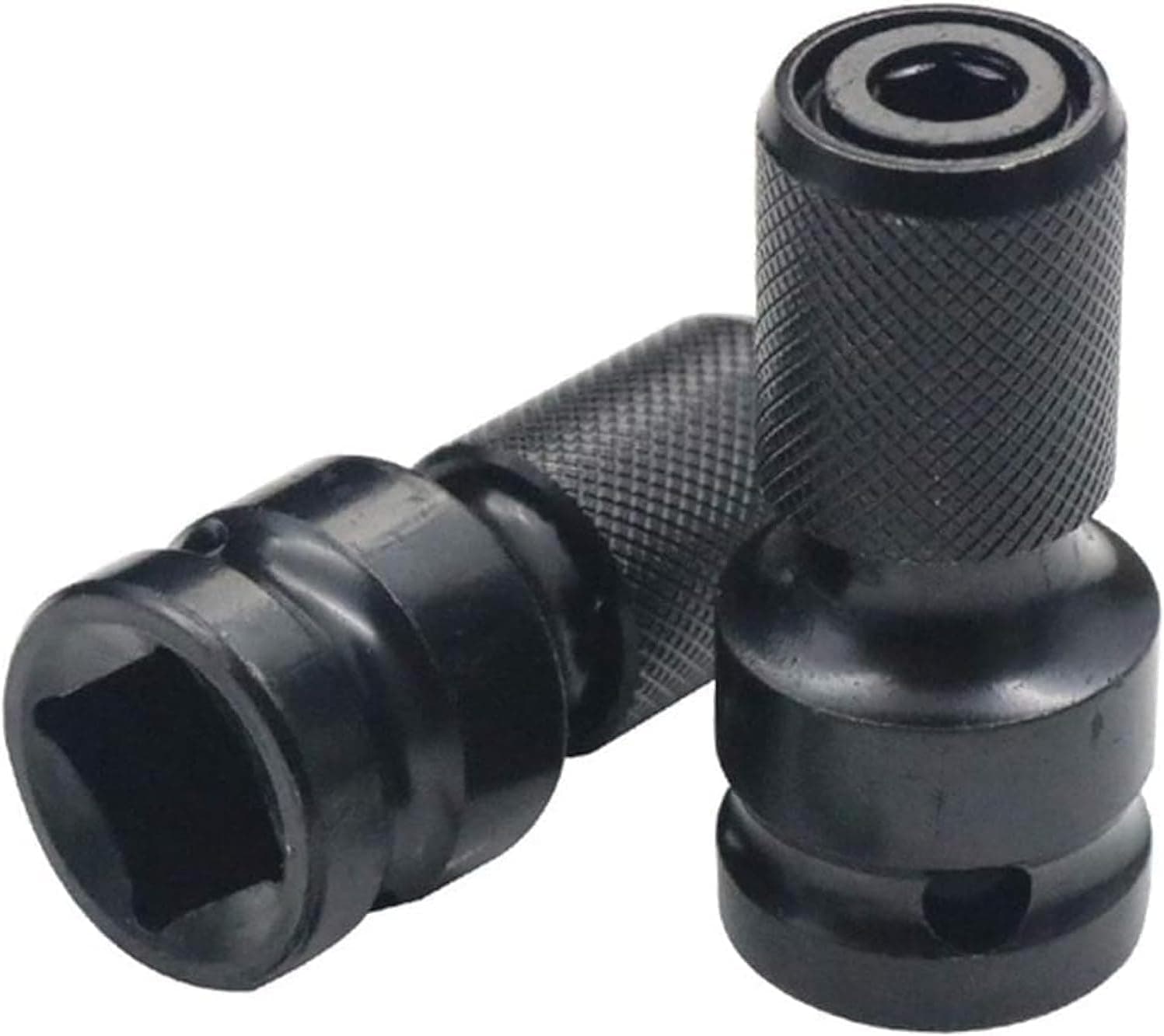 2PCS 1/2 inch Square Drive to 1/4 inch Hex Female Socket Adapter Converter Chuck Adapter for Impact Air and Electric Wrench