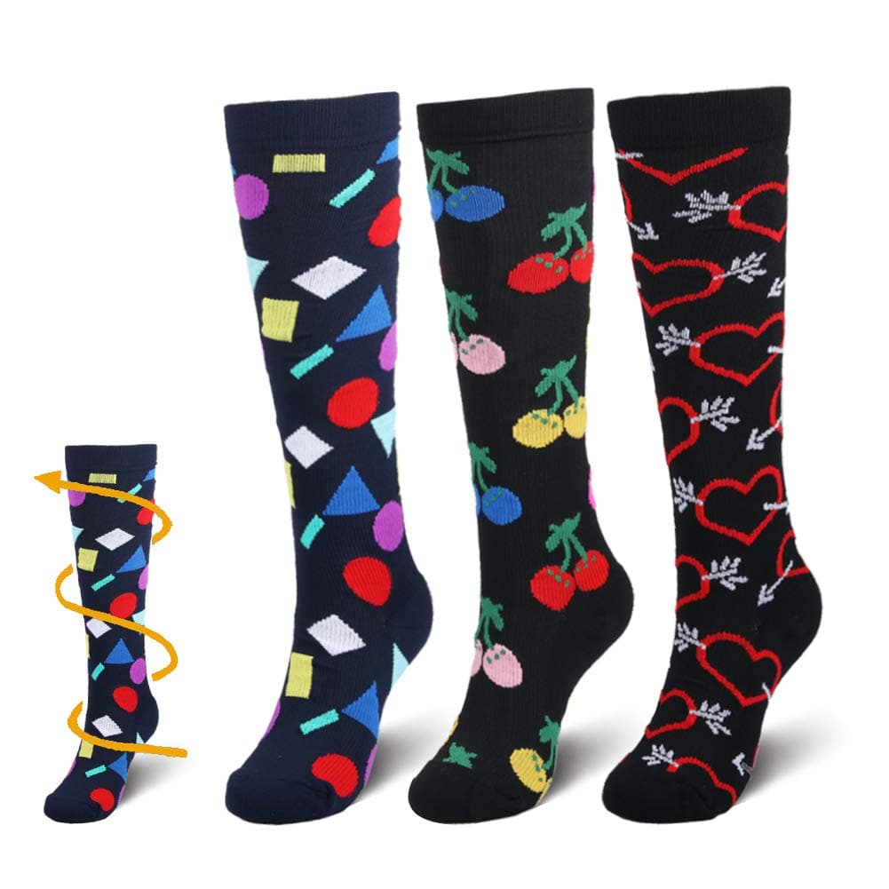 YOLIX Compression Socks for Women & Men 20-30 mmHg - 3/6 Pairs - Best Knee High Socks for Running, Travel, Medical, Pregnancy, Nurse